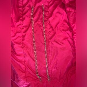 Set of TWO gold-color link shoulder strap, bag purse crossbody strap